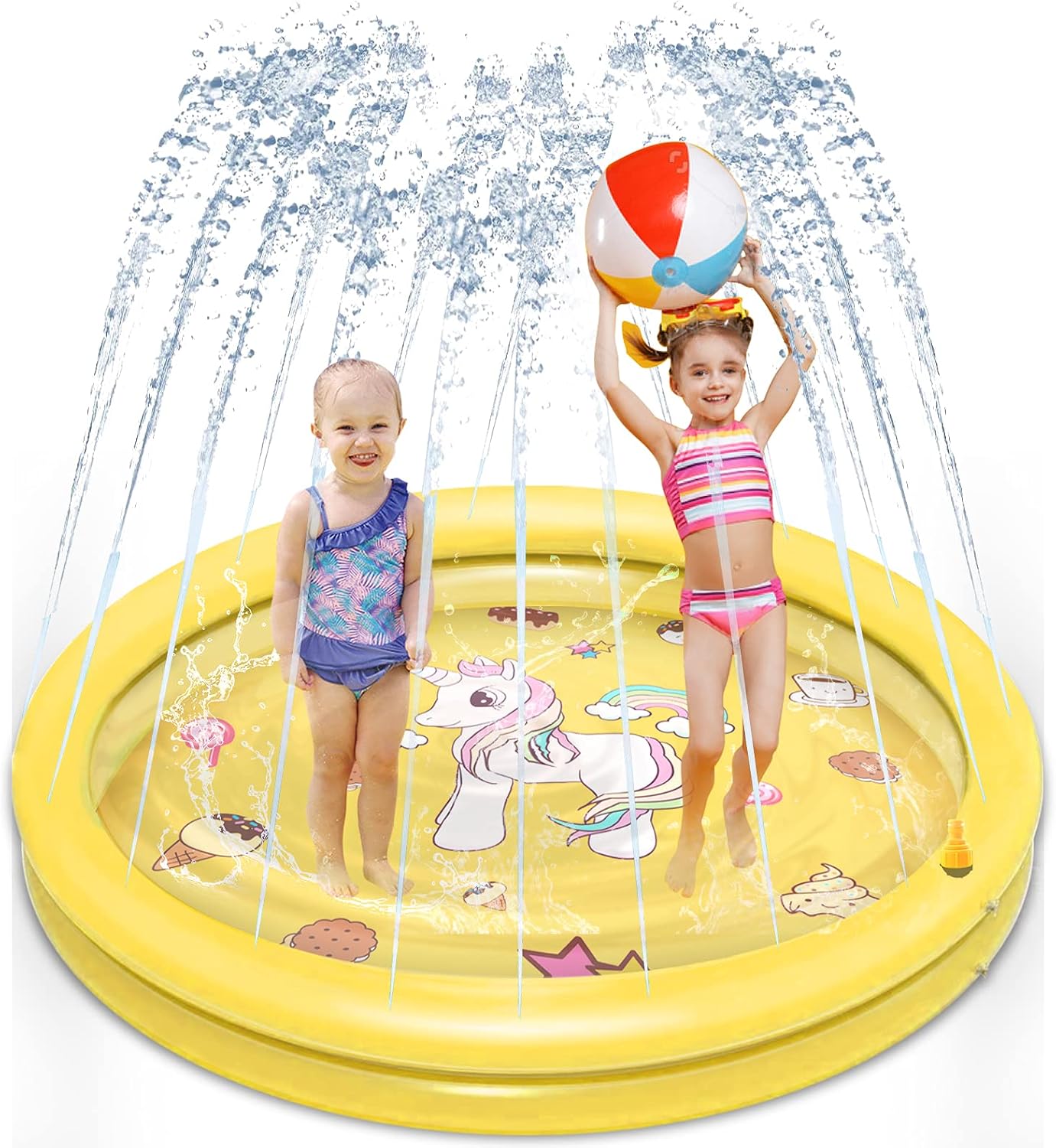 Mrunmh Splash Pad Sprinkler for Kids Outdoor, Newest 68" Water Toys for Kids Backyard Inflatable Baby Wading Pool for Toddlers & Baby Pool 3-in-1, Children's Splash Play Mat for Boys and Girls