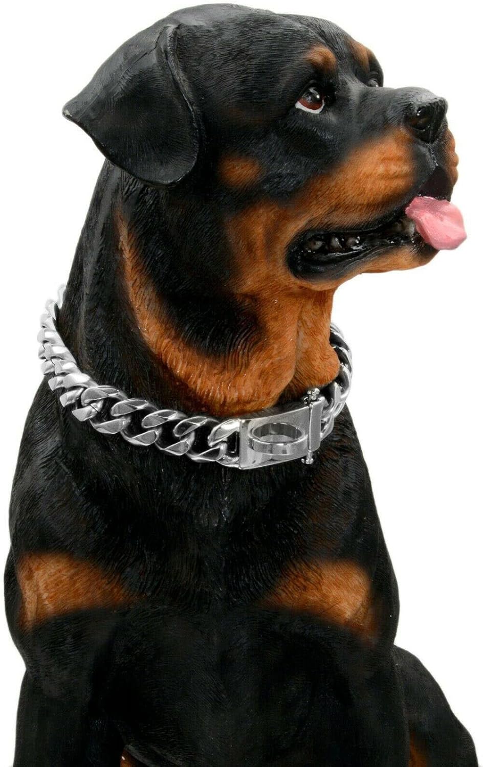 Dog Chain Collars Heavy Duty Cuban Link Silver Dog Chain