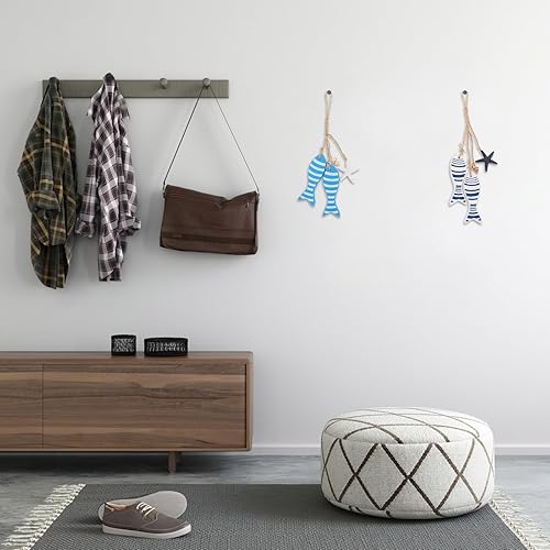 Miniatura 8 de NOLITOY 2 piezas de ornamento de viento oceánico colgante decoración náutica velero arte de pared de peces náuticos decoración de pared náutica arte