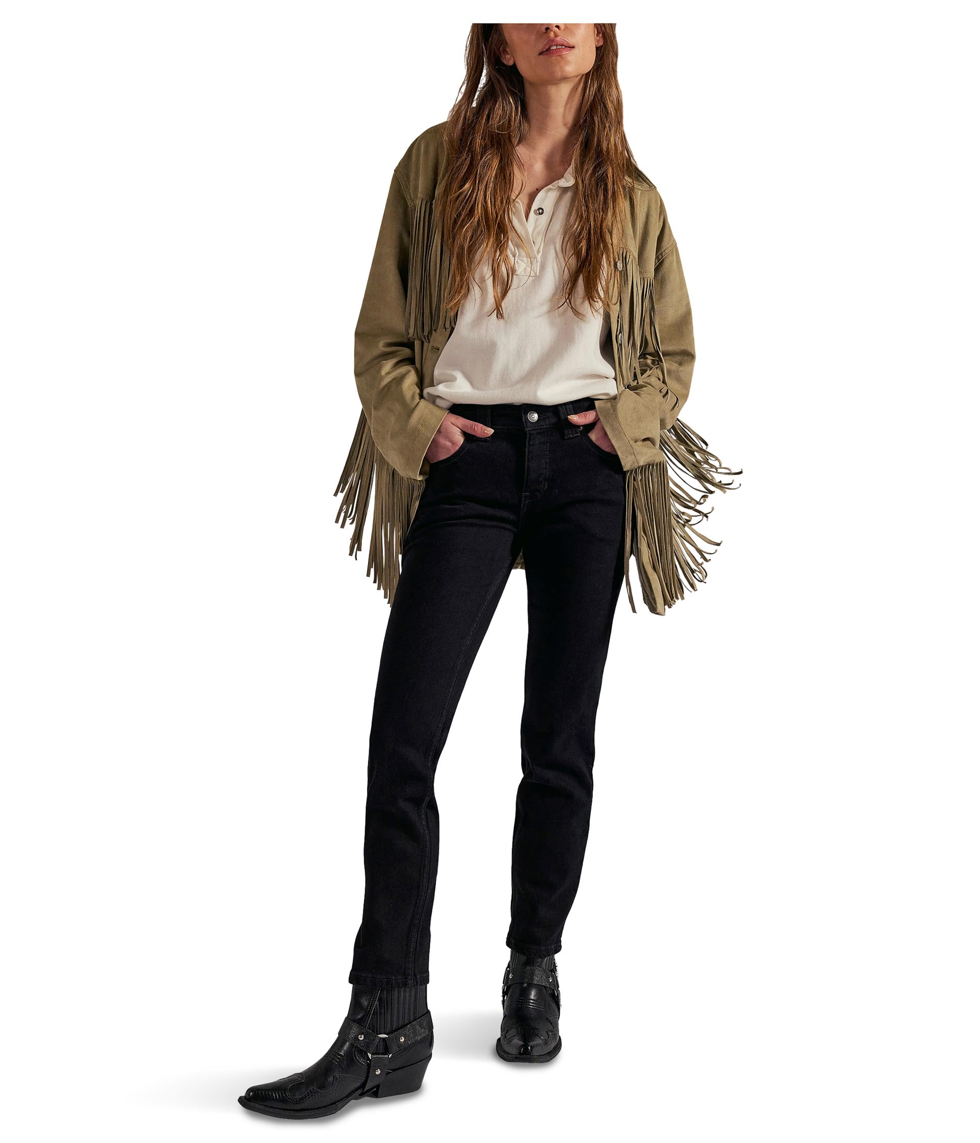 Free People Womens Oracle Low Rise Slim Stra