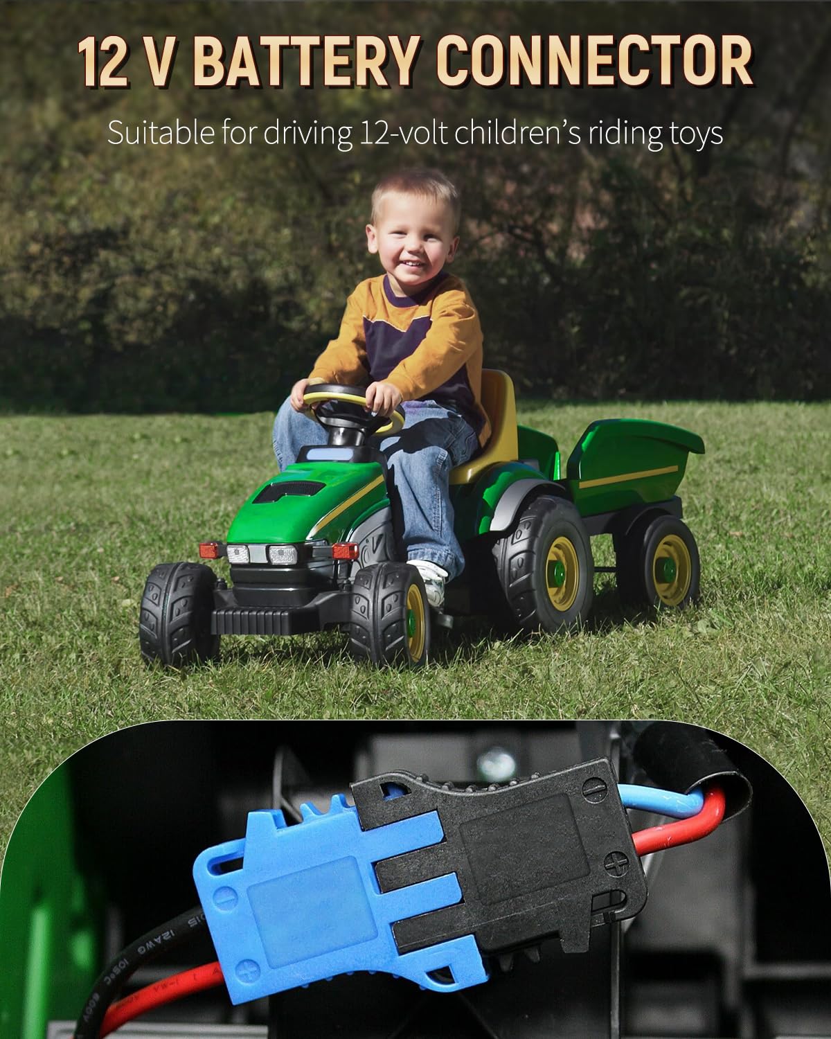 Vibit Peg-Perego Milwaukee Adattatore per batteria Milwaukee M18, adattatore per batteria con connettore originale per cablaggio, adattatore di alimentazione CC per giocattoli da equitazione per