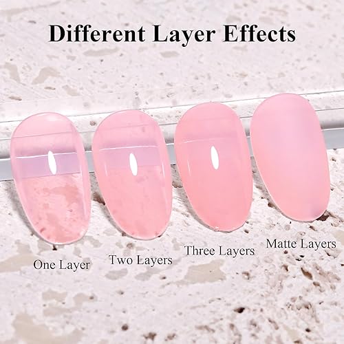 Miniatura 10 de Imtiti Esmalte de uñas en gel color marrón nude, esmalte de gel semipermanente UVLED para manicura francesa, 1 unidad de 0.5 onzas líquidas