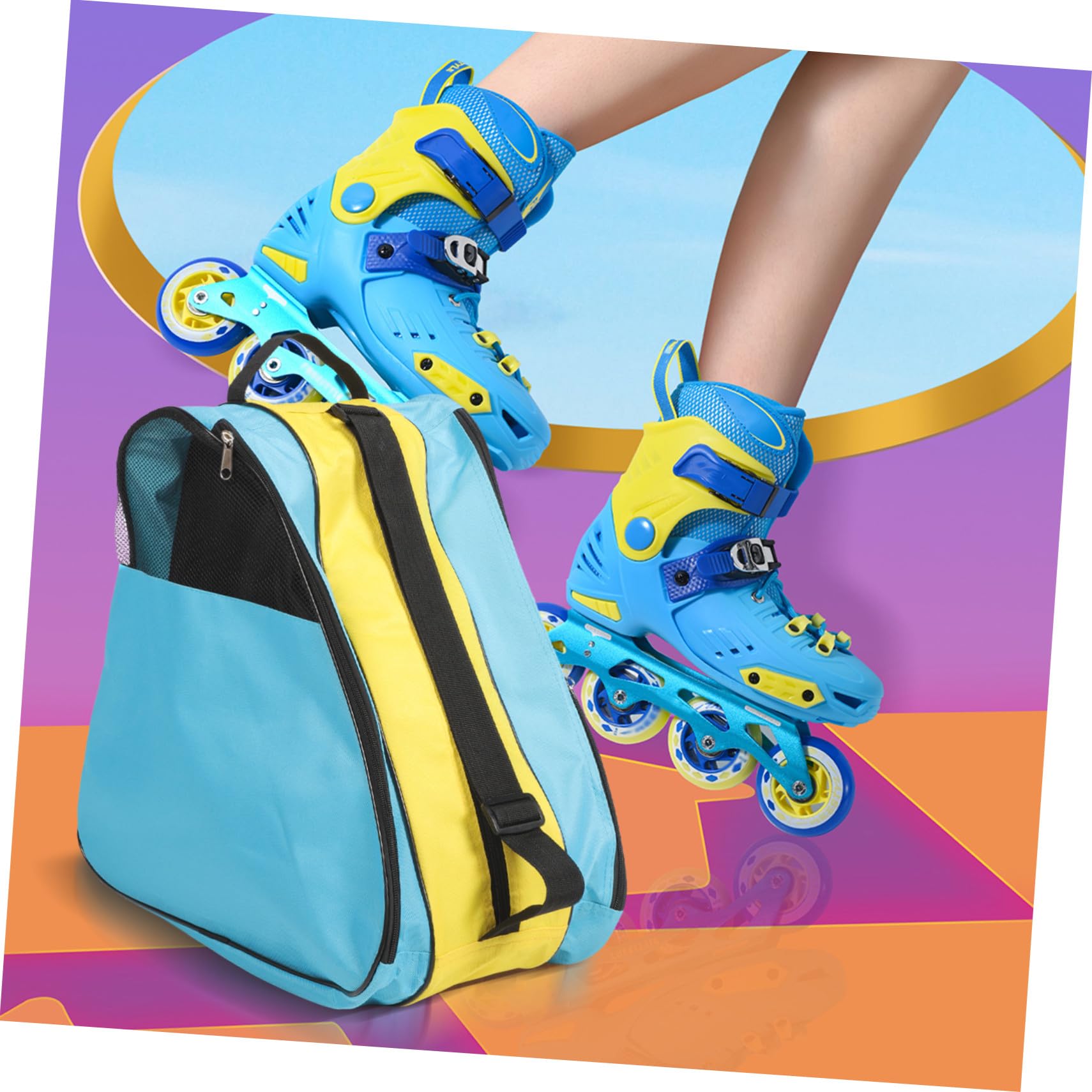 Mochila para Cómoda Patines de Nylon y Hielo para Cremallera de Transportar Conveniente en Actividades Deportivas