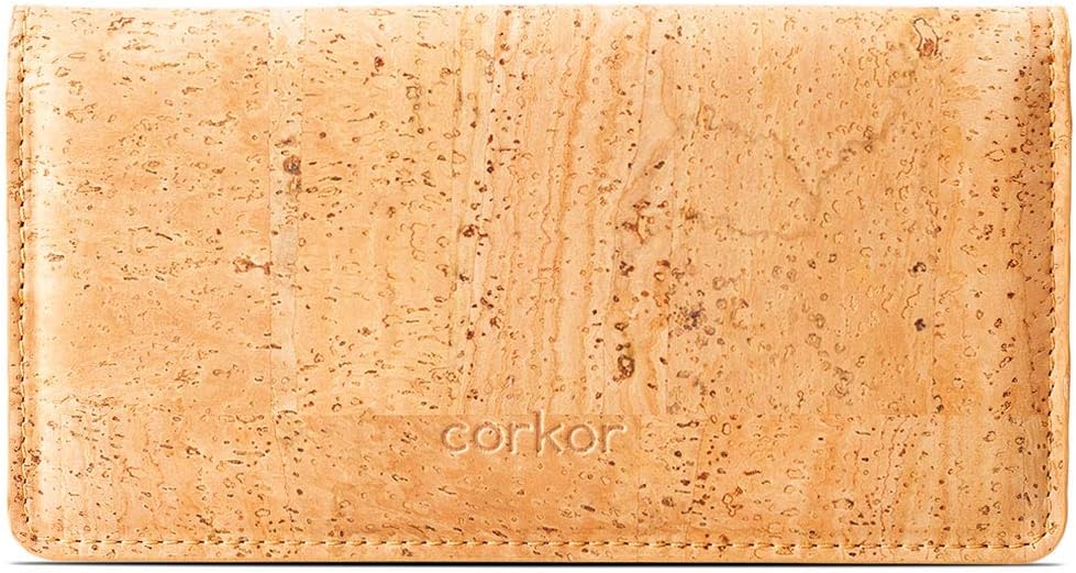 Cork Wallet Women Vegan Slim for Cards, Notes and Coins Natural Color