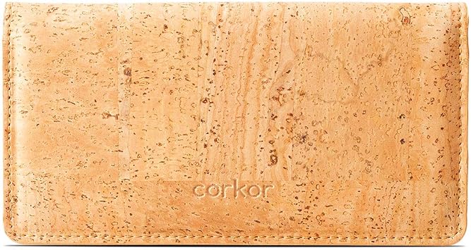 Cork Wallet Women Vegan Slim for Cards, Notes and Coins Natural Color