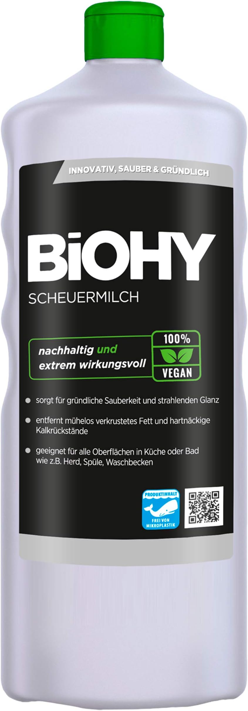 BIOHYScouring Milk (1l Bottle) | effortlessly removes burnt-in food residues | thorough cleaning without scratching | for enamel, ceramic & stainless steel (Scheuermilch)