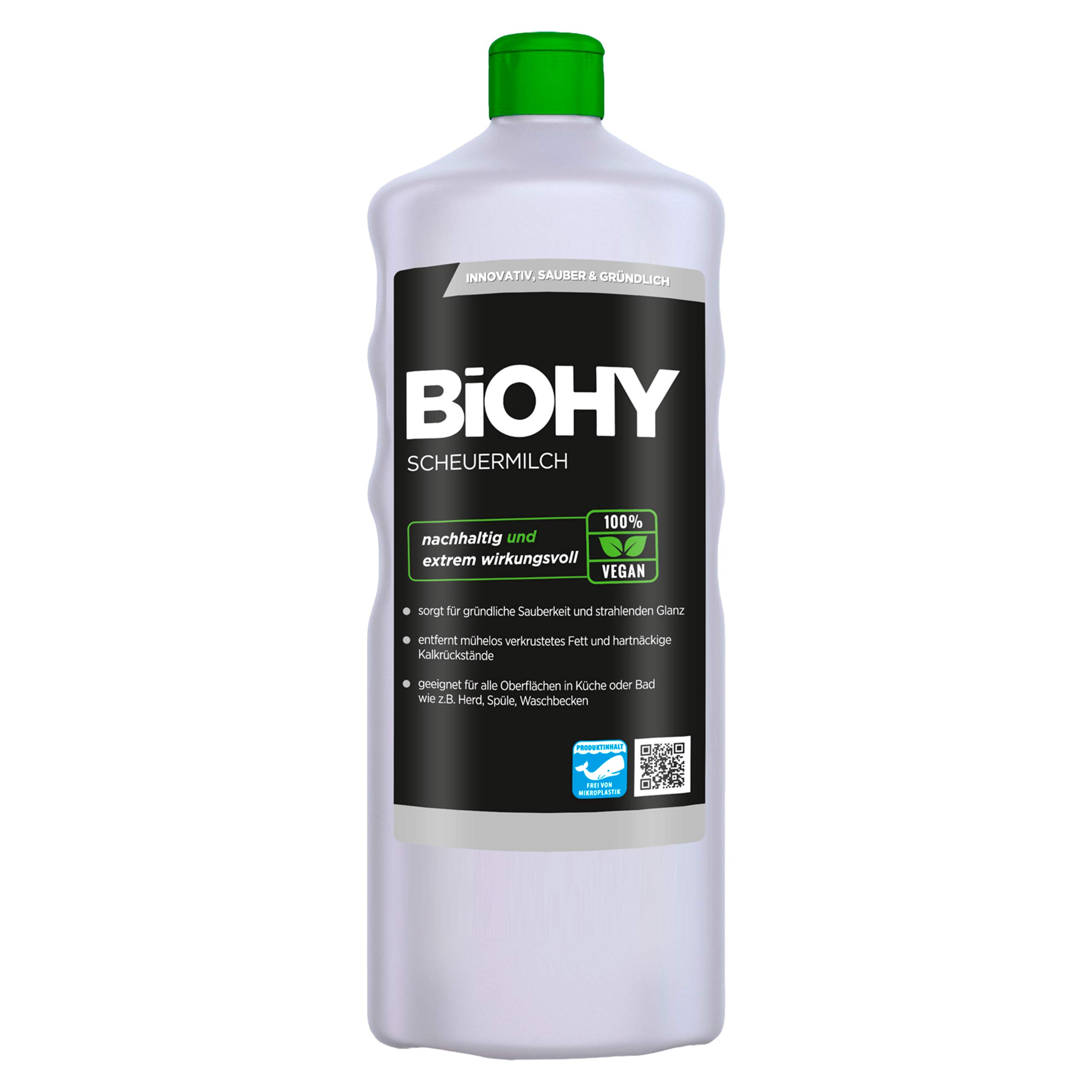 BIOHYScouring Milk (1l Bottle) | effortlessly removes burnt-in food residues | thorough cleaning without scratching | for enamel, ceramic & stainless steel (Scheuermilch)