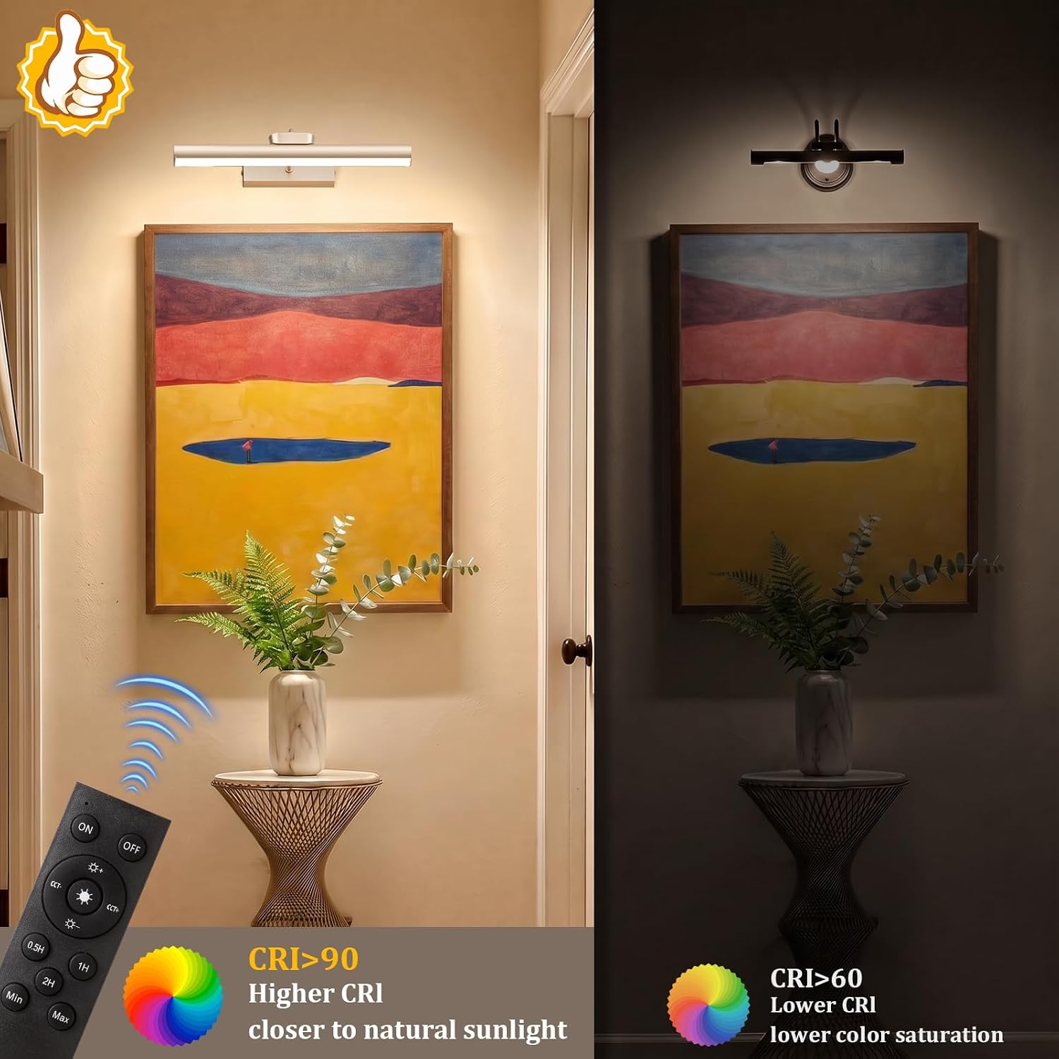 Picture Light for Wall, 4000mAh, 13.8 Inch, 2 Pack, Mocha Gold thumbnail