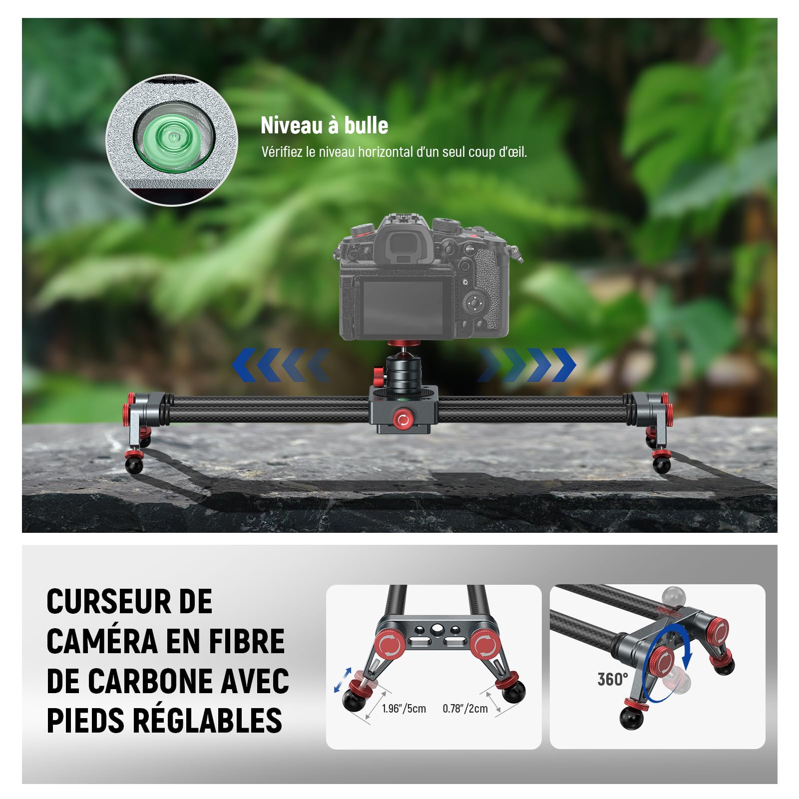 Pince Porte Réflecteur Métal Avec Rotule 360° - Support Pour Flash, Phone, GoPro - Ouverture 5.5 Cm