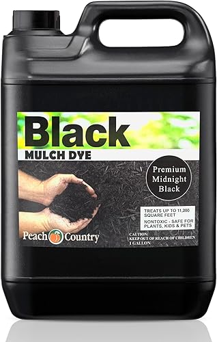 Miniatura 1 de Peach Country Concentrado de color de mantillo negro de alta calidad, 11,200 pies cuadrados, espray de tinte de mantillo negro puro medianoche (1