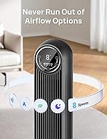 Vista 4 de Ventilador de torre Dreo para dormitorio, ventilador silencioso de 25 pies/s, ventiladores oscilantes de 90° para interiores con 4 velocidades, 4