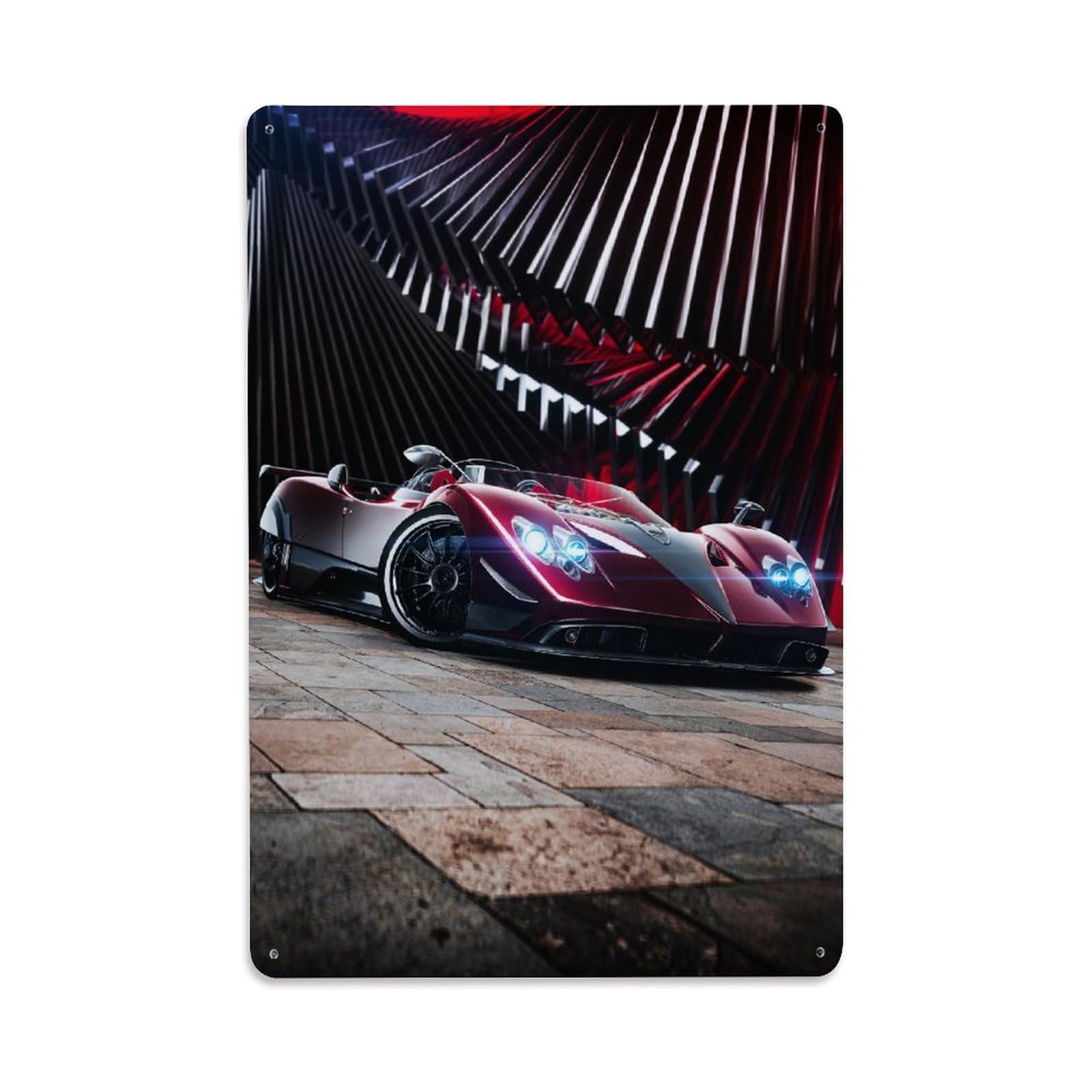 Italian Hypercar Zonda Racing Car Metal Tin Sign Plaque Wall Decor for Cafe, Club, Garden Metal Poster 8x12Inch