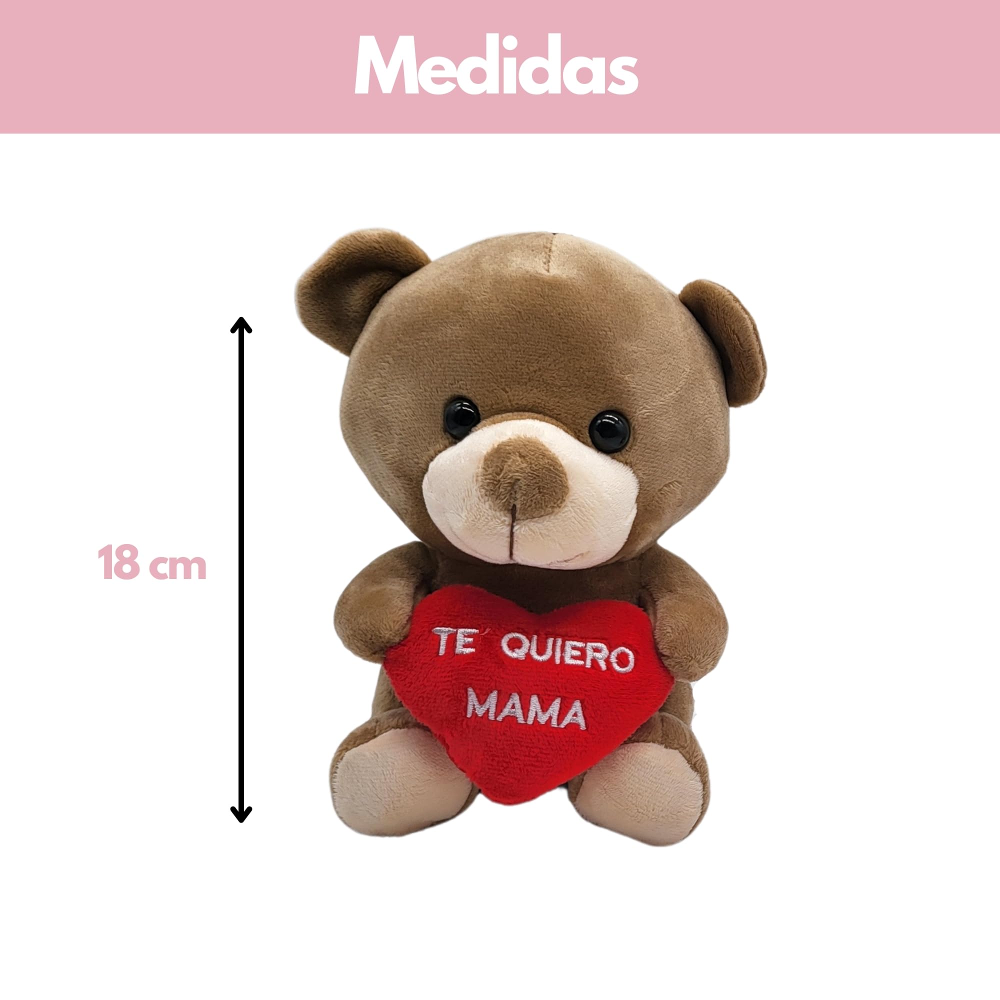 Peluchilandia Regalo Madre Divertido y Original | Cajita con Peluche Personalizado Te Quiero Mama con Bombones y Tarjeta | Regalos Mujer para el Dia de la Madre (Marrón)