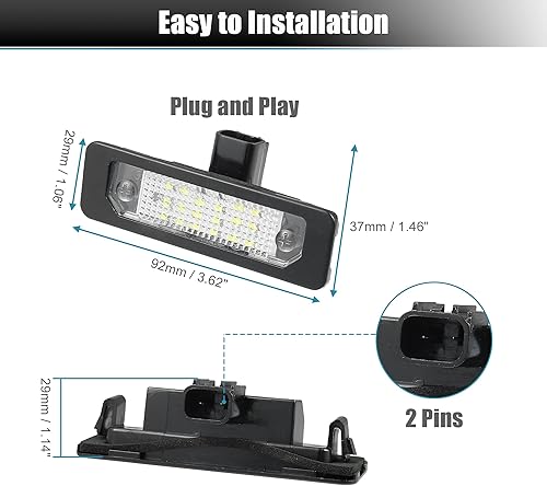 Miniatura 7 de X AUTOHAUX Lámpara de matrícula LED para Ford para Mustang Focus Fusion para Mercury Sable para Lincoln MKS Full LED número trasero placa lámpara