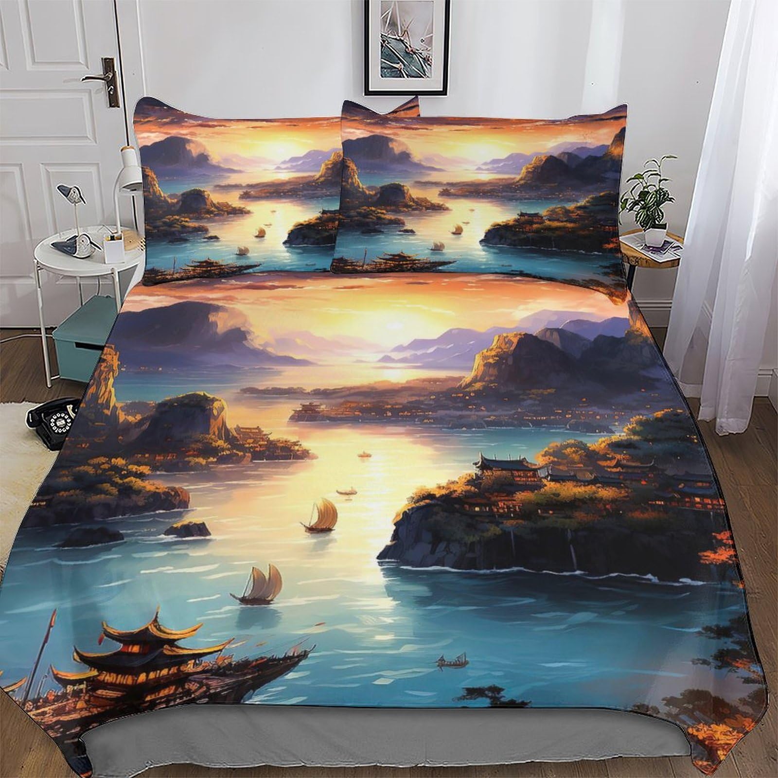Parure de lit Baie d'Halong 3D motif haute définition King