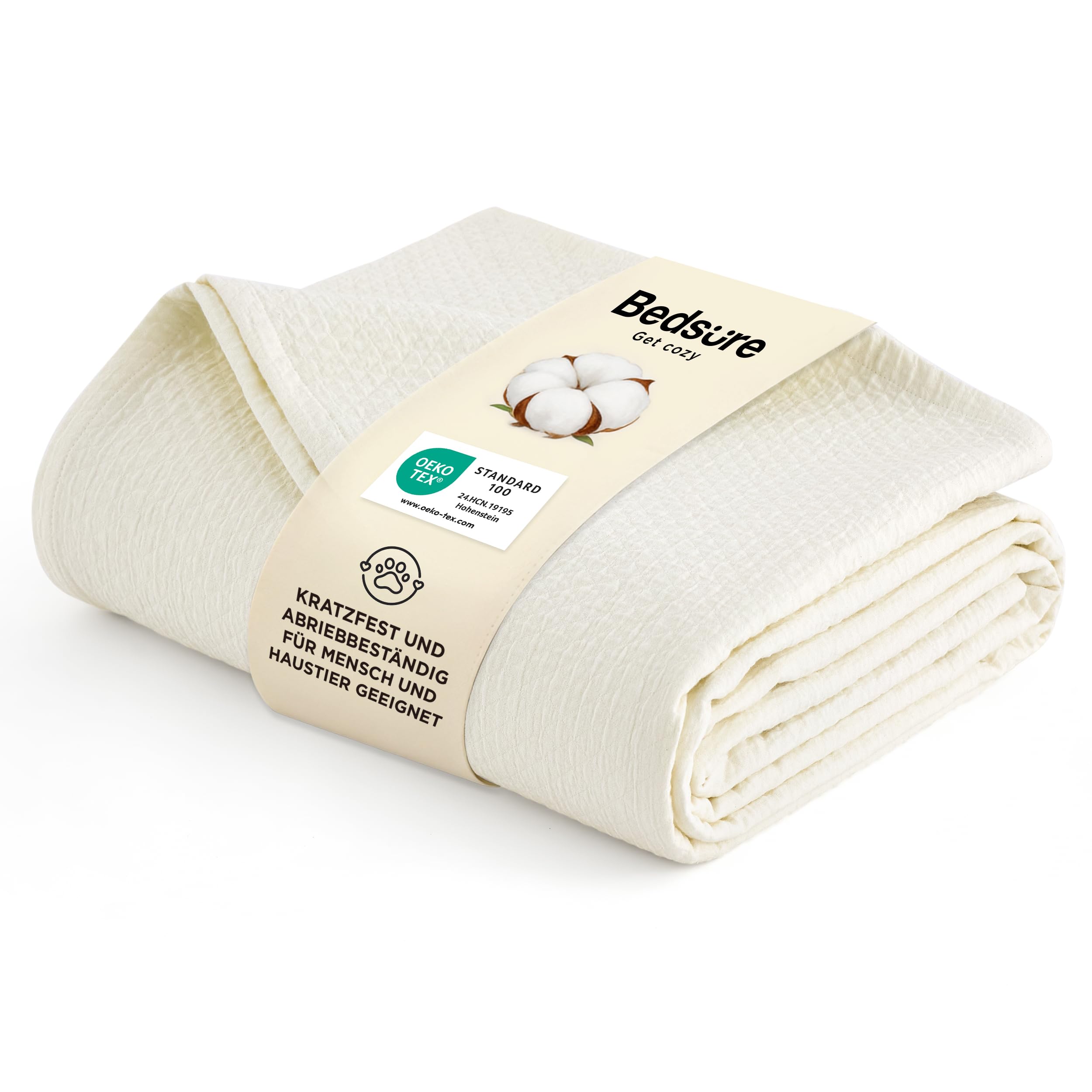 BEDSURE Tagesdecke 100% Baumwolle Kuscheldecke Hundedecke