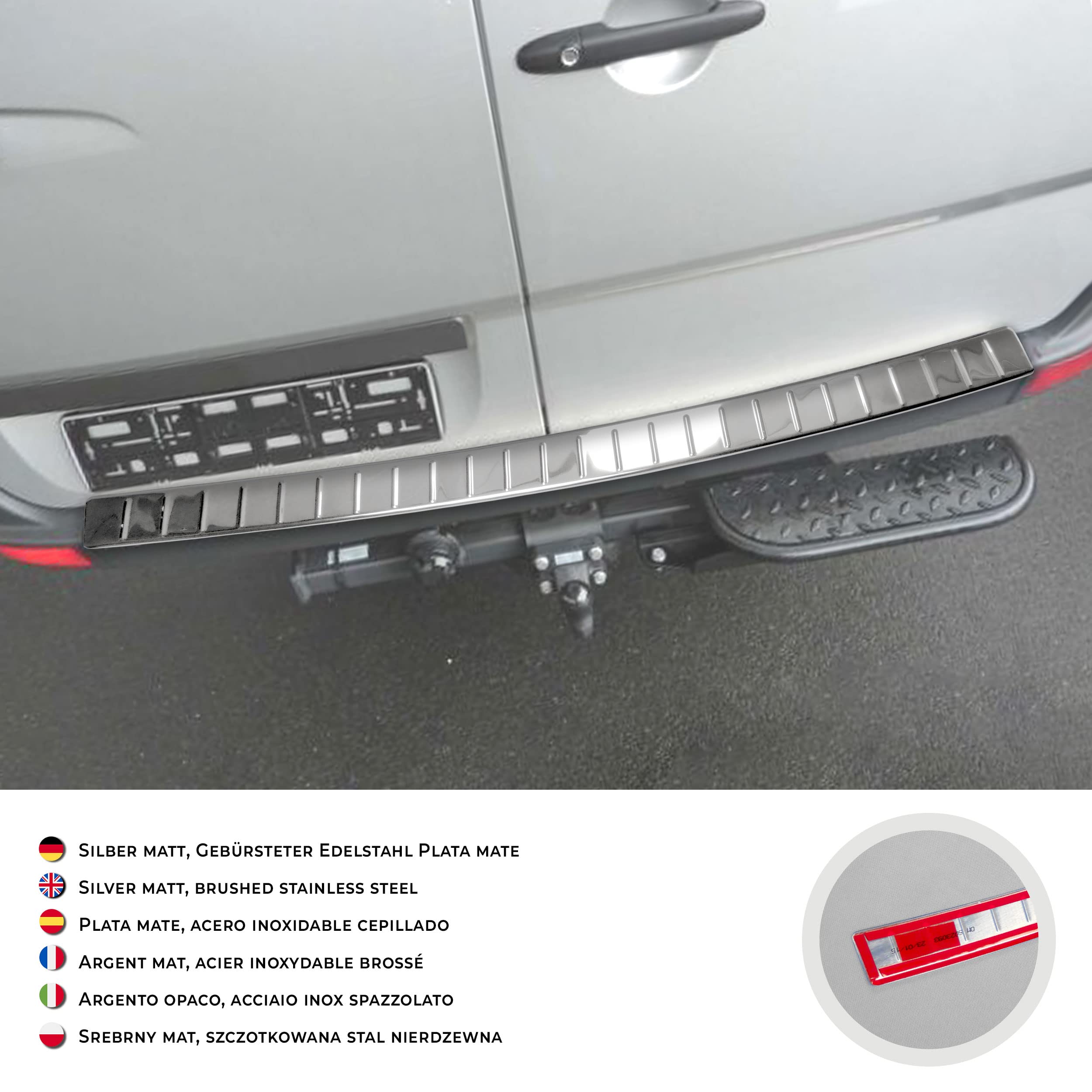 CHROMEMASTER - Accessori - Protezione paraurti Posteriore - Compatibile con Mercedes Sprinter W906 2007-2018 | Acciaio inossidabile lucidato - Protezione Paraurti Protegge la Vernice del Paraurti