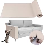 Tapis griffoir pour Chat adhésif Tapis grattoir Protection canape Chat Anti Griffe (Beige, 40×200cm) - 1