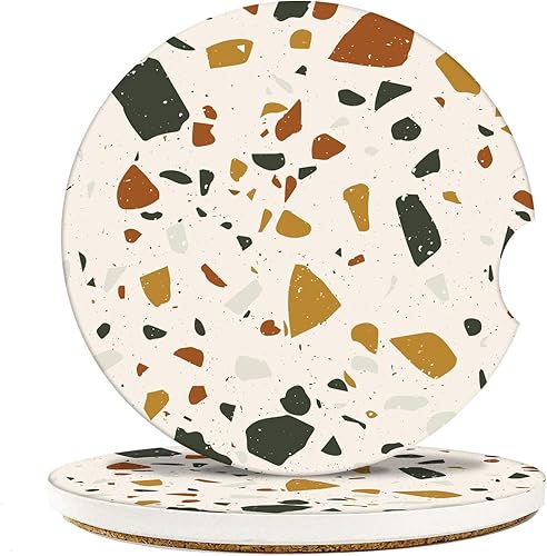 Britimes Posavasos absorbentes para automóvil, paquete de 2 unidades, para portavasos de cerámica, piedra de cerámica de 2.56 pulgadas y base de