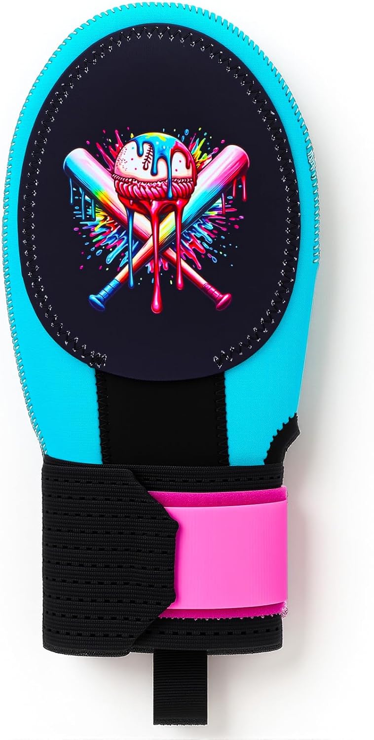 Ice Cream Drip Sliding Mitt Baseball Glove for Youth Sliding Mitt Softball Guard Accessories and Protective Gear Left/Right Hand Ice Cream Drip Pattern Baseball Hand and Wrist Protection