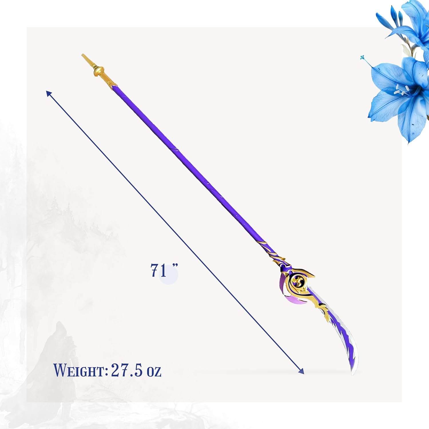 Versatile Foam Sword - Anime Inspired Cosplay Sword - Durable & Lightweight - Purple, Medium Size, Adult, No Assembly Required