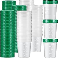 Vista 10 de Geiserailie 15 Vasos Desechables para Muestras de Orina para Pruebas, Contenedor de Muestras de 4 oz con Tapas de Rosca a Prueba de Fugas
