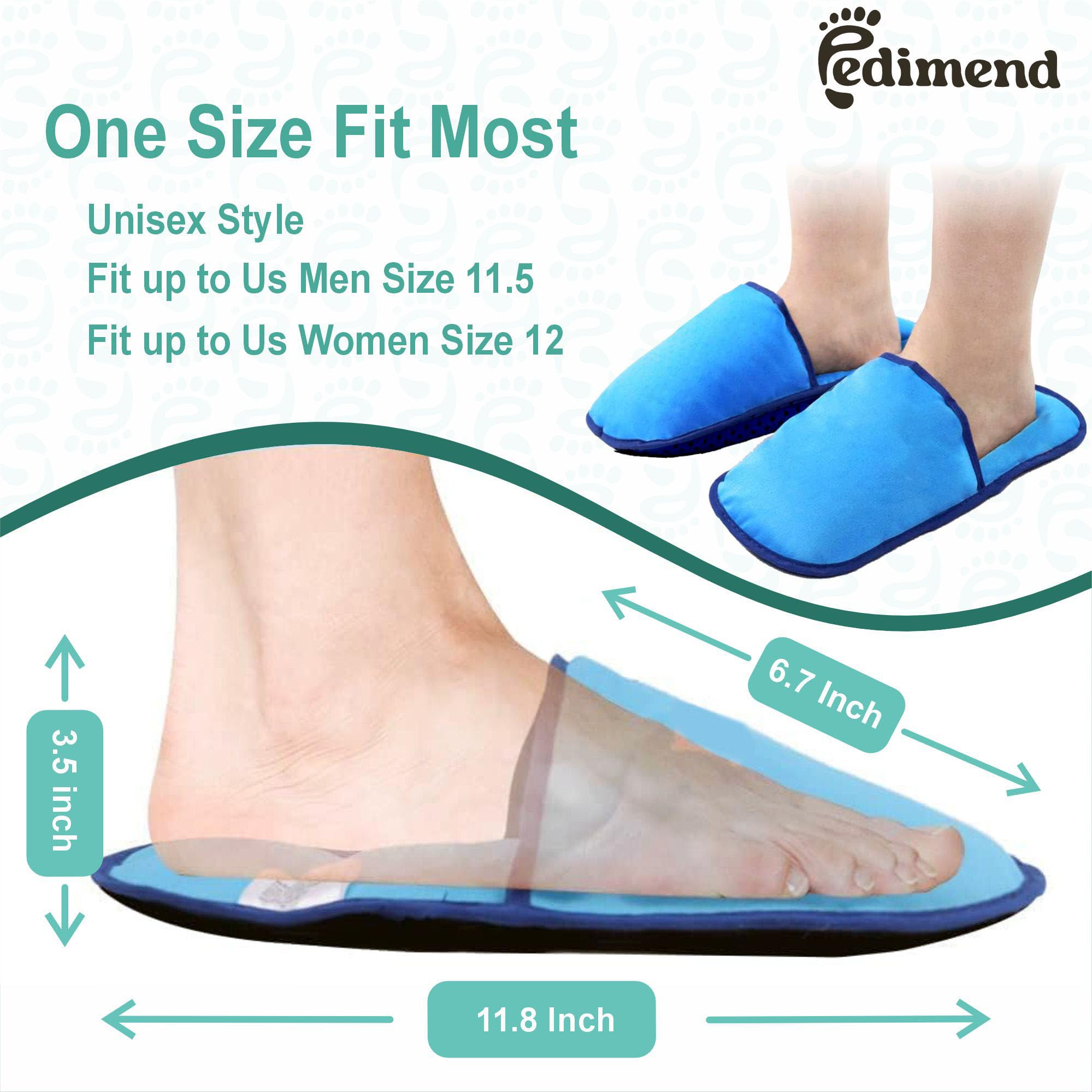 Pedimend Lot de 2 paires de chaussons en gel pour fasciite plantaire, soulagement de la douleur neuropathie des pieds, chimiothérapie, douleurs aux orteils, pieds enflés, soulagement de la goutte,
