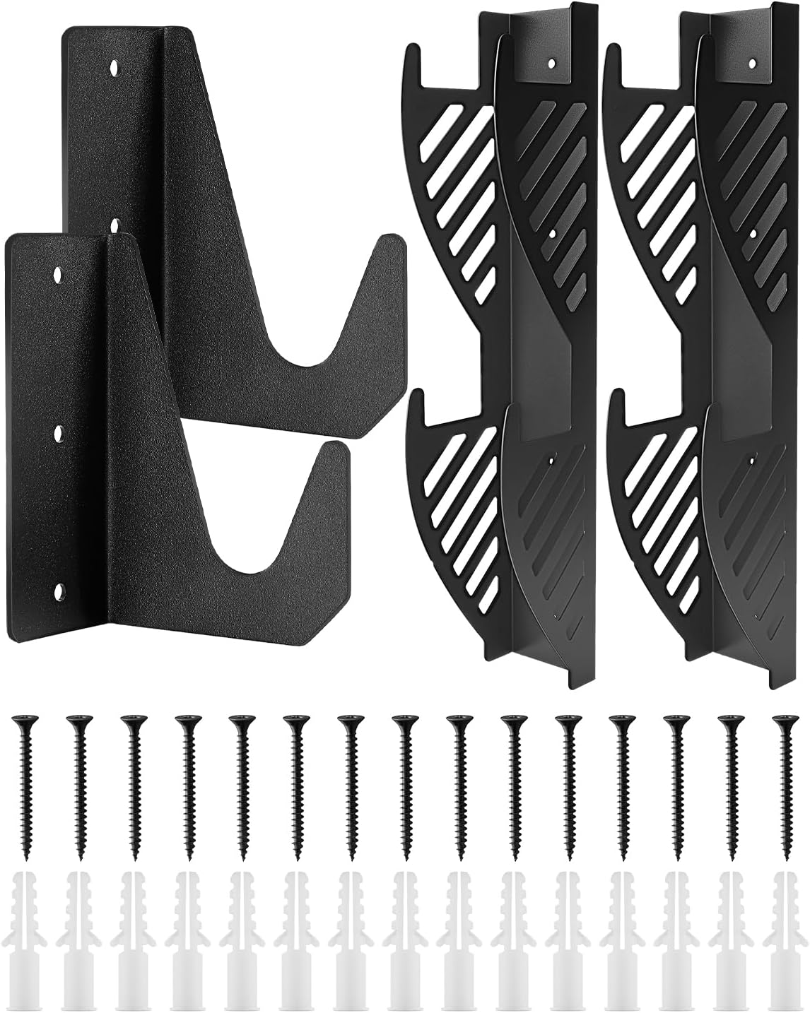 AutoEC 4 Pack Jack Stand Storage Rack Wall Mount Set – Jack Stands Rack & Wall Mount Jack Stand Holder Hooks, Fits 2-3 Ton Floor Jack Stands Tower Trailer Accessories Tool