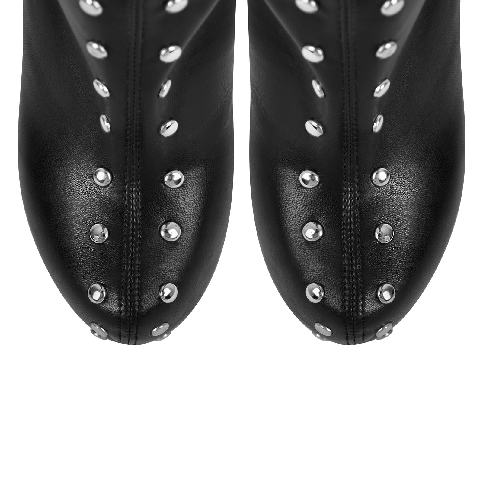 blingqueen Damen Plateau Overknee Boots Stiletto Stiefel mit Nieten