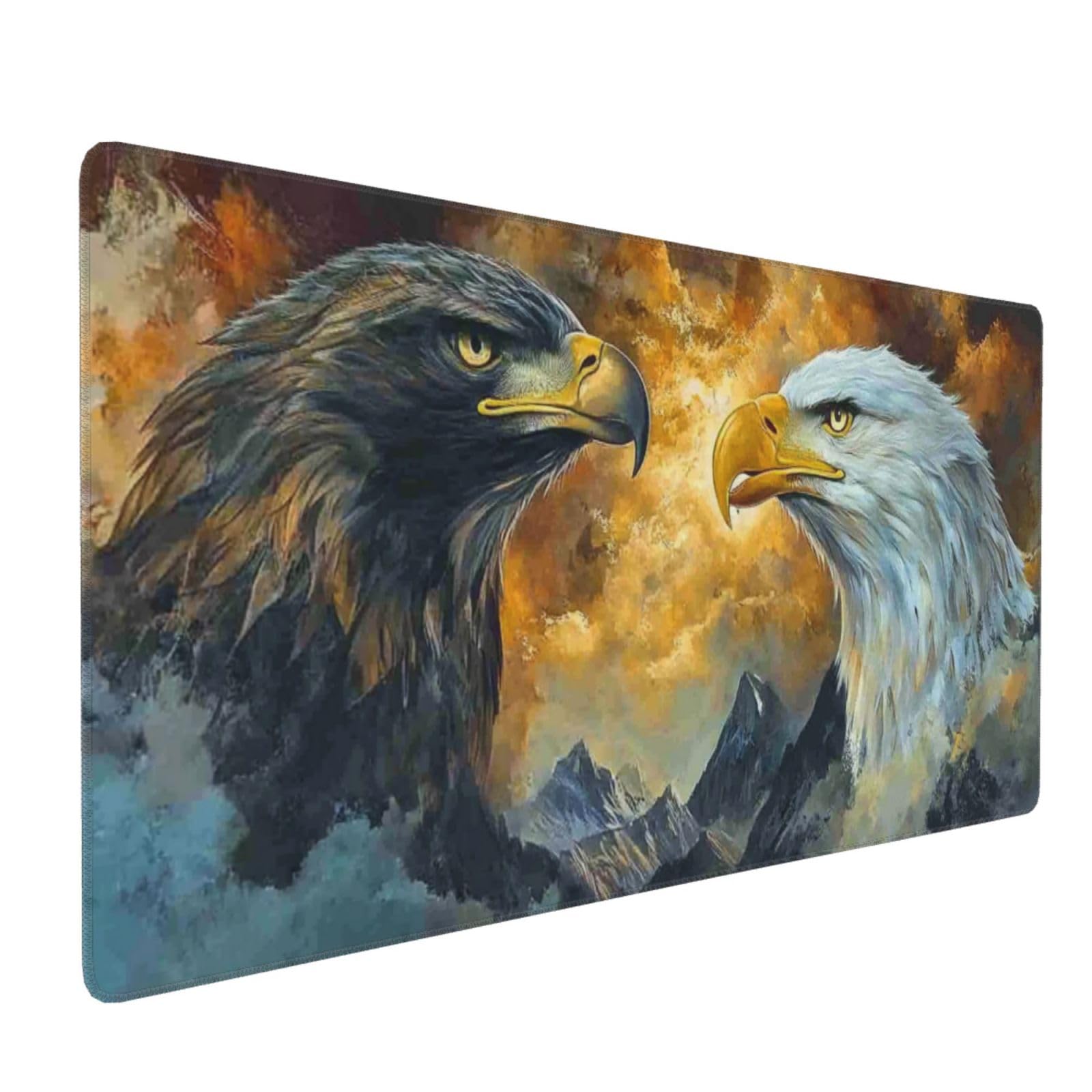 Aquila Tappetino Gaming 900x400x3mm XXL Grande Tappetino ScrivaniaPaesaggio, Bordi Cuciti Tappetino per Mouse ad Tracciamento di Precisione Migliora precisione e velocità,Accessori Ufficio Decor-z1046