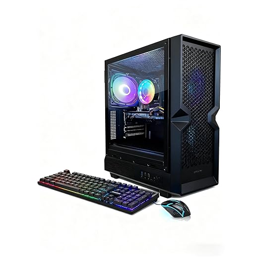 STGAubron Gaming Desktop PC,Intel Core i7 3.4G up to 3.9G,16G RAM,512G SSD,Radeon RX 580 16G GDDR5,600M WiFi,BT 5.0,RGB Fan x 2,RGB Keyboard&Mouse,RGB Mouse Pad,RGB BT Sound Bar,W10H64