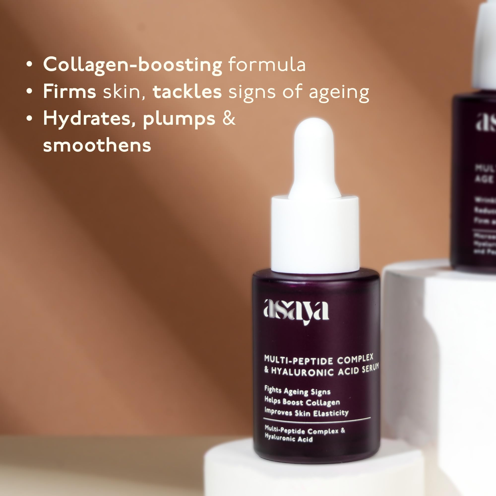 Asaya Multi Peptide Day/Night Face Serum with Hyaluronic Acid | Collagen Boosting, Night Serum for Glowing Skin | Anti-Aging Serum | 5% Tripeptide Complex | Oily, Dry & Sensitive Skin - 30 ml 2