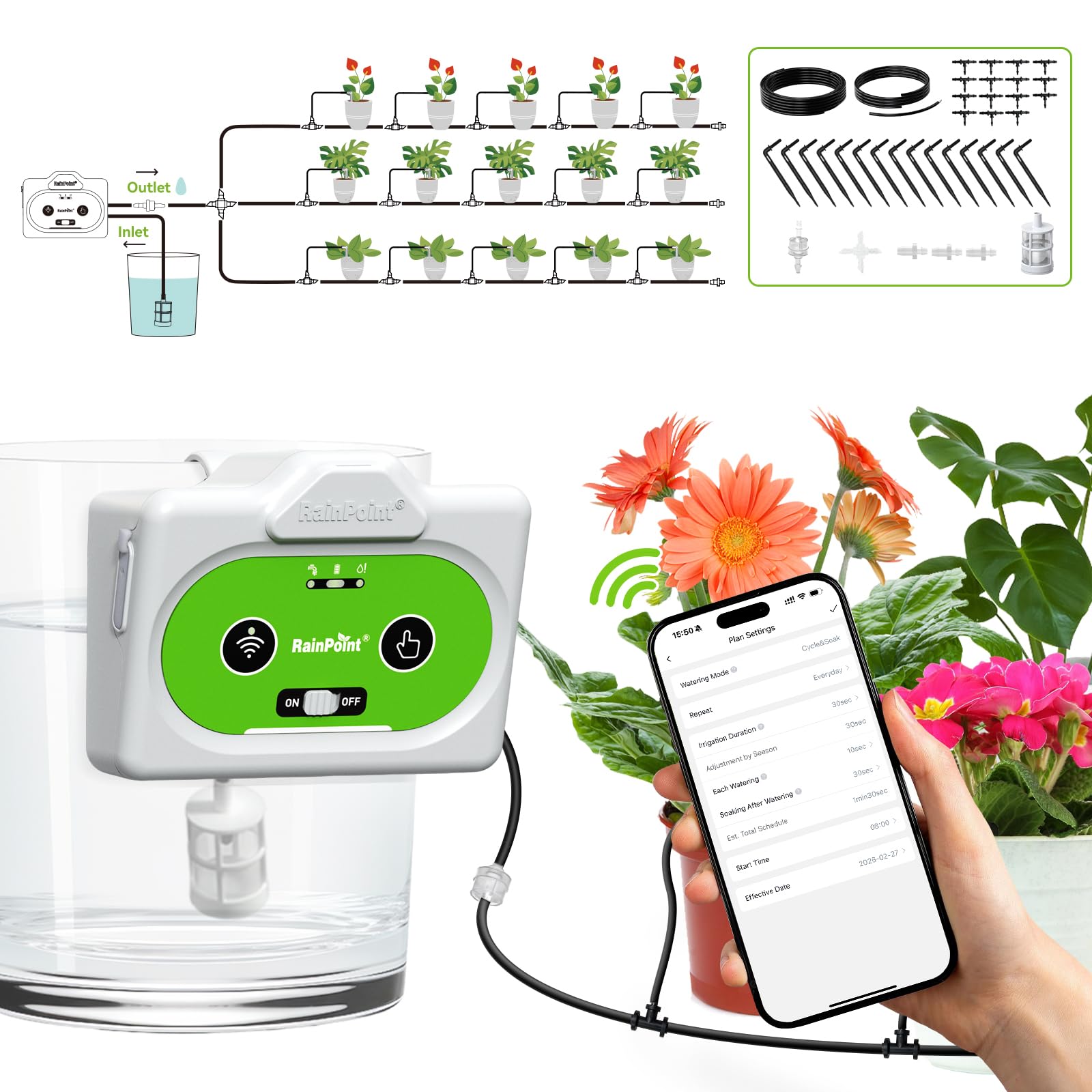 RAINPOINT Automatisches Bewässerungssystem Indoor
