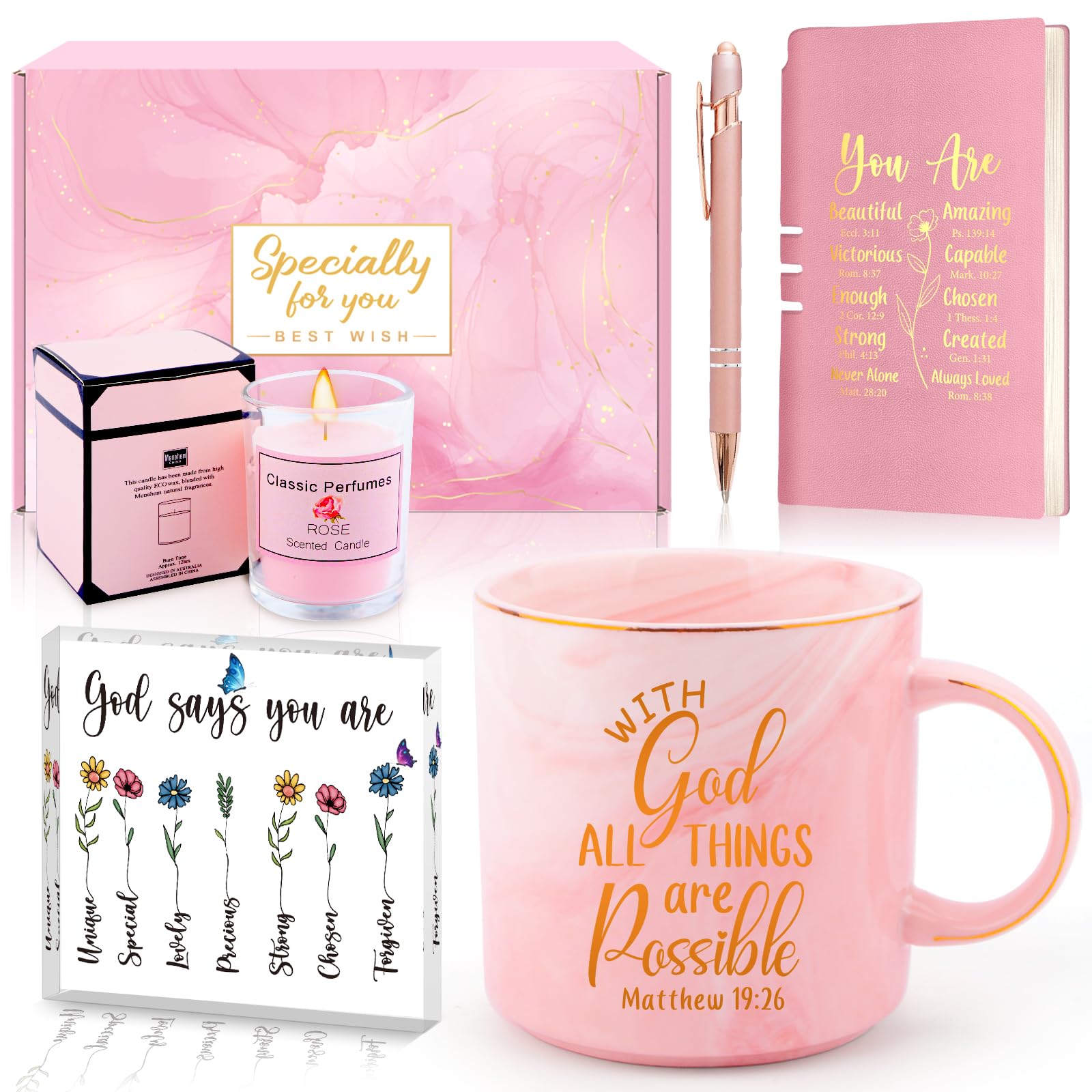 Christliches Geschenk für Frauen, Glaube, Taufgeschenke für Mädchen, Bibelvers, religiöses Geschenk, Frauen, katholisch, inspirierend, spirituelles Geschenk, Mutter, geheime Schwester, Freundin