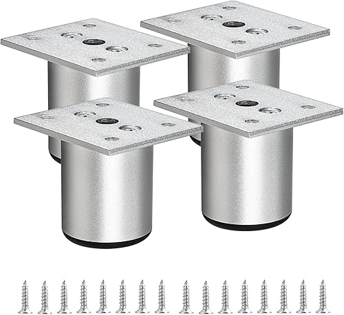Miniatura 1 de 4 patas de gabinete de aleación de aluminio de 2 pulgadas, patas de repuesto ajustables para muebles, patas de pie, sofá, cama, escritorio, mesa,