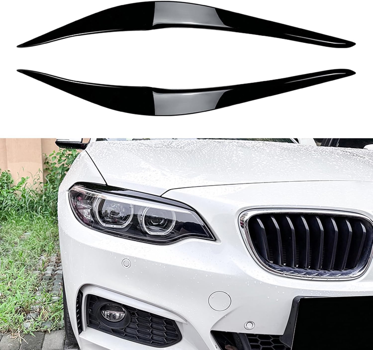 Sourcil de Phare Avant pour BMW 2 Series F22 F23 M Sport 2015-2019, Accessoires Tuning Noir
