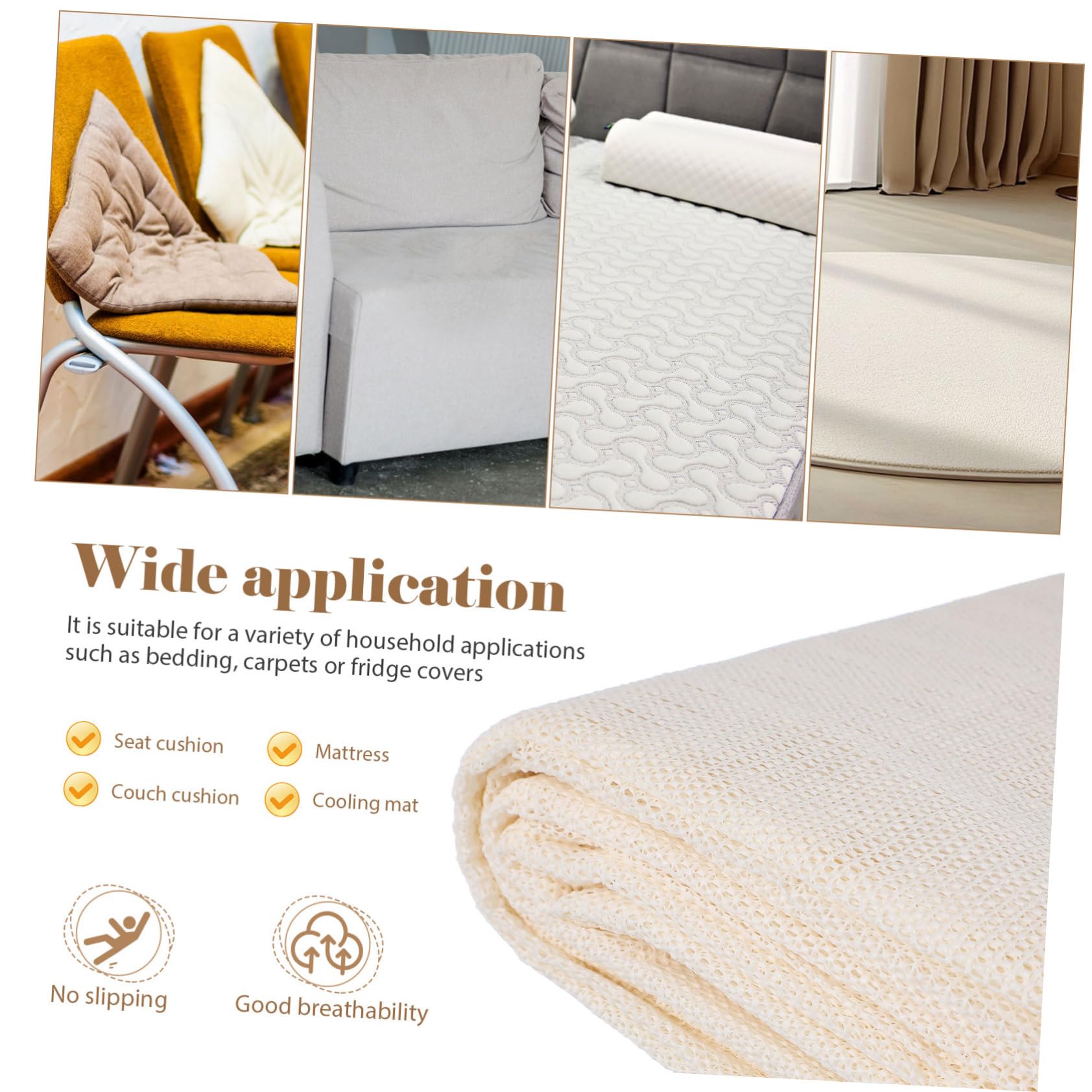 OSALADI Tapis Protège Le Glissement et L'enroulement Antidérapant 200x300cm en PVC Blanc pour Tapis de Couloir et Sols Durs