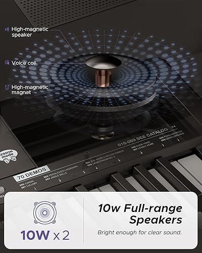 Miniatura 4 de Starfavor - Teclado eléctrico portátil de 61 teclas de tamaño completo para adultos y niños principiantes incluye soporte estilo Z taburete fuente