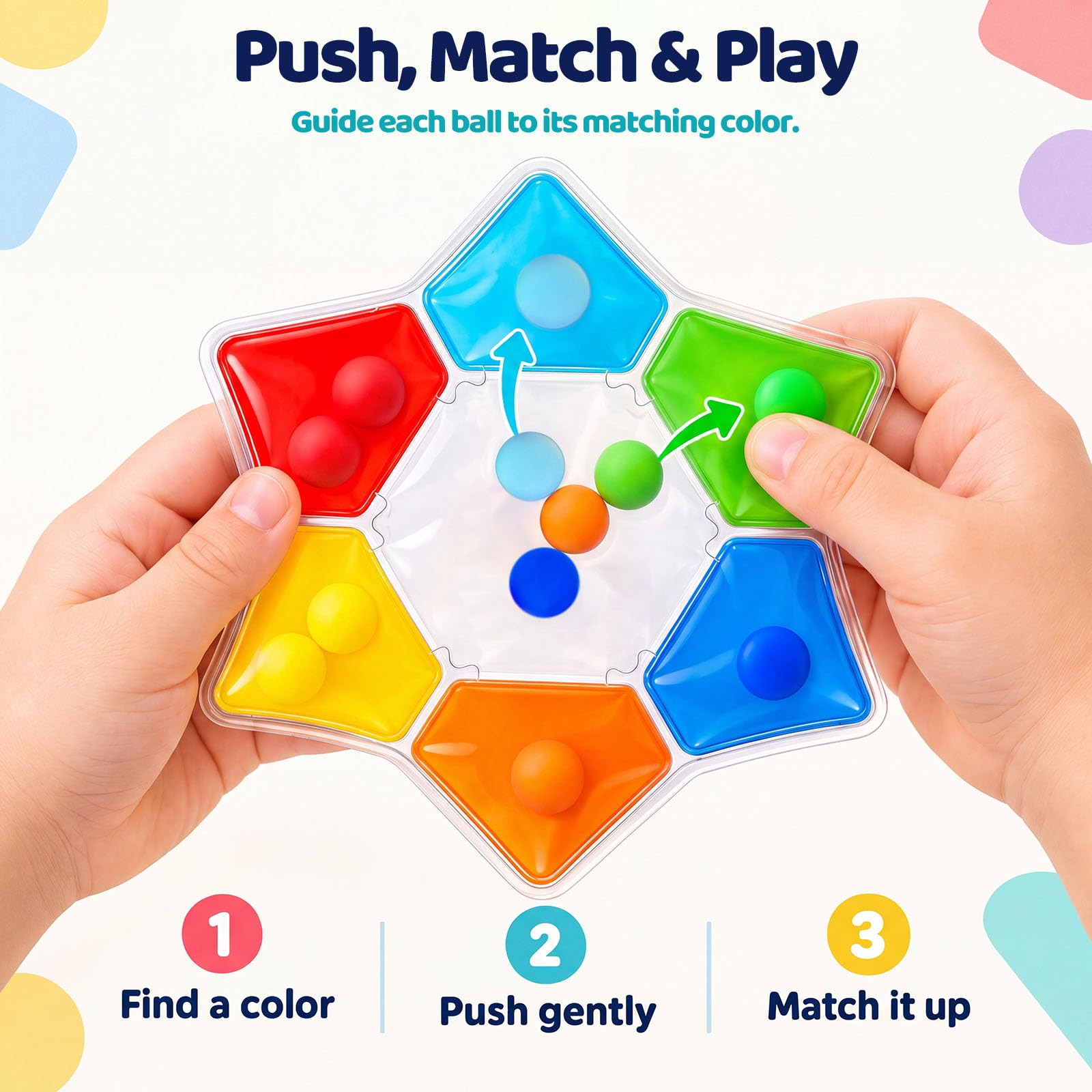 LovesTown 6 PCS Color Sorting Toys, Shape Matching Game for Kids