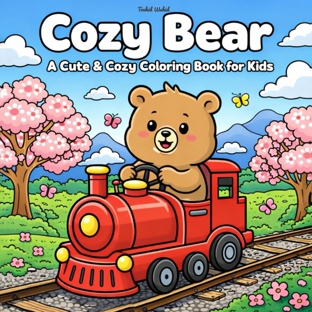 Cozy Bear: A Cute & Cozy Coloring Book for Kids: Coloring Book for kids and adults Featuring Little cozy Animal Friends Characters in Cozy Adventures for Relaxation (Cute & Easy Coloring)