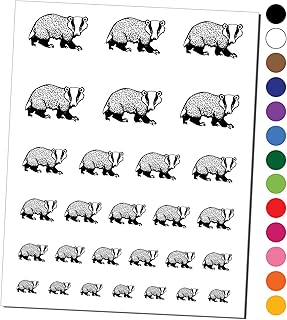 Curious Badger Temporary Tattoo Water Resistant Fake Body Art Set Collection - Black (One Sheet)