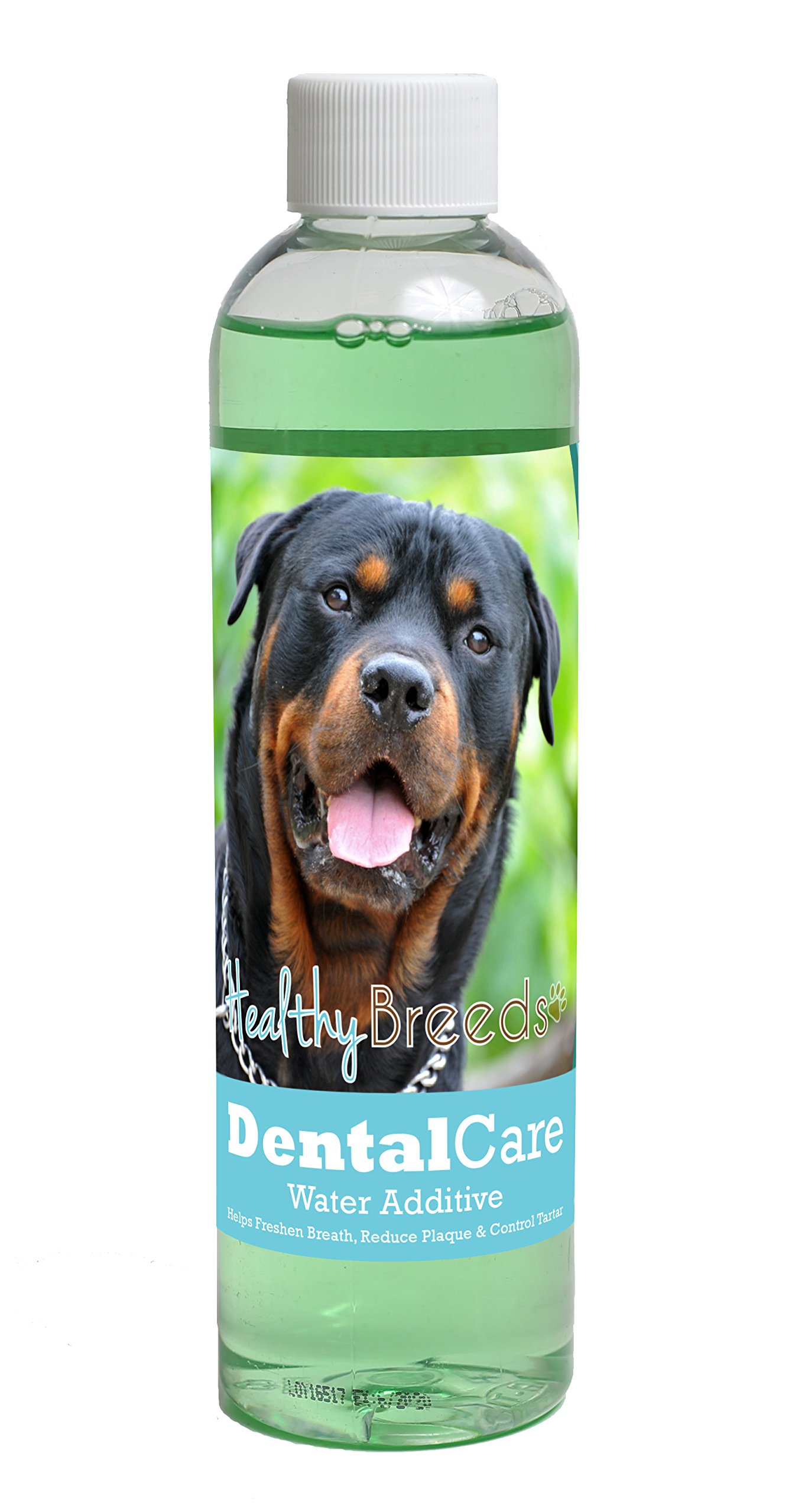Healthy Breeds Dog Dental Care Water Additive for Rottweiler - Helps Freshen Breath, Reduce Plaque &amp; Control Tartar - Mint Flavor - 8 oz