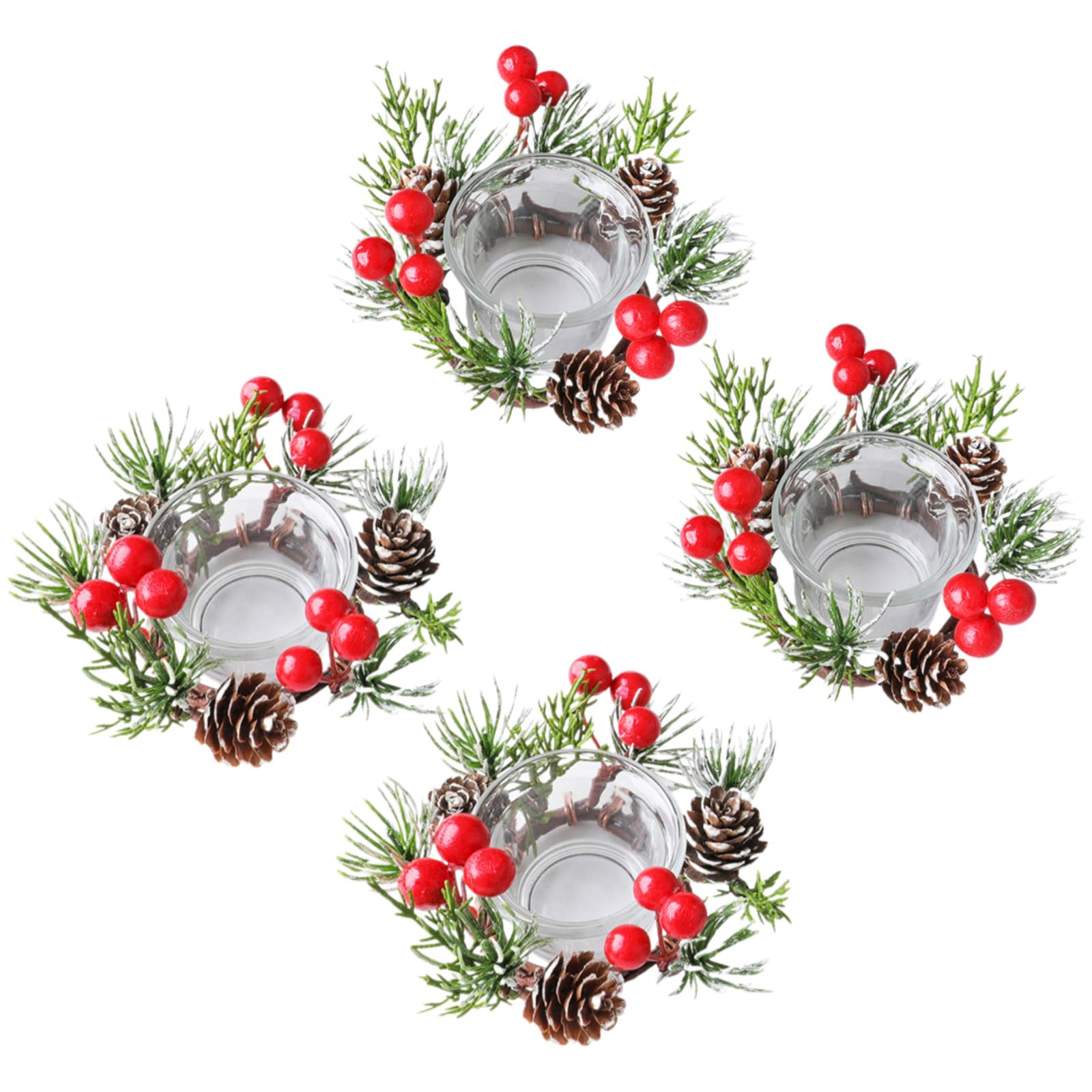 PANGBOER Multipurpose Christmas Rings Decors Elegant Pinecones and Berries Rings Ornament for Christmas Decors Unique Tabletop Ornament