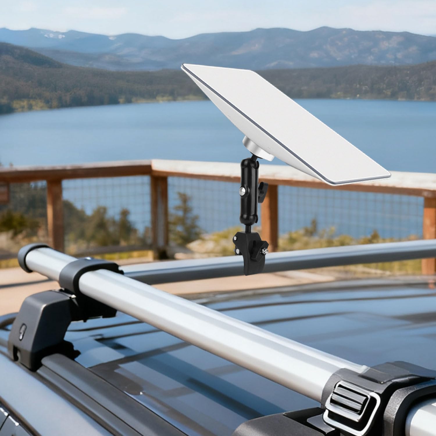 Support de Fixation Compatible avec Starlink Mini 2024, Alliage d'Aluminium Rotatif à 360 Degrés Montage sur Tube avec Adaptateurs pour Camping-Car Barres Toit Balcon Bateau