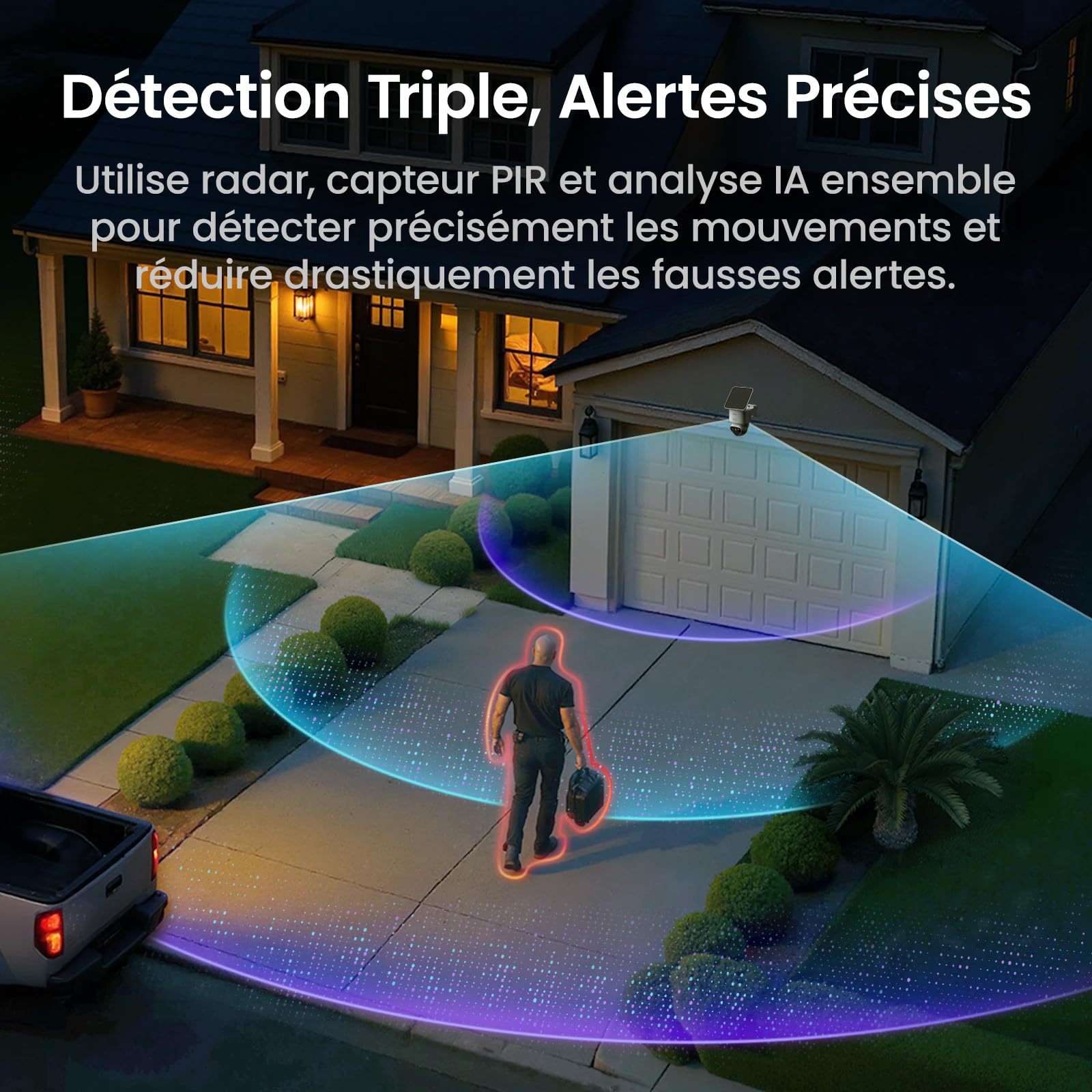 aosu 4K T2 Ultra Camera Surveillance WiFi Exterieure sans Fil Solaire, 2 Cam-Kit & aosuBase 2.0, 8MP Vision Nocturne, sans Abonnement, 32 Go Local & 1 to Extensible, 360° Panorama Suivi IA, 5G/2,4G