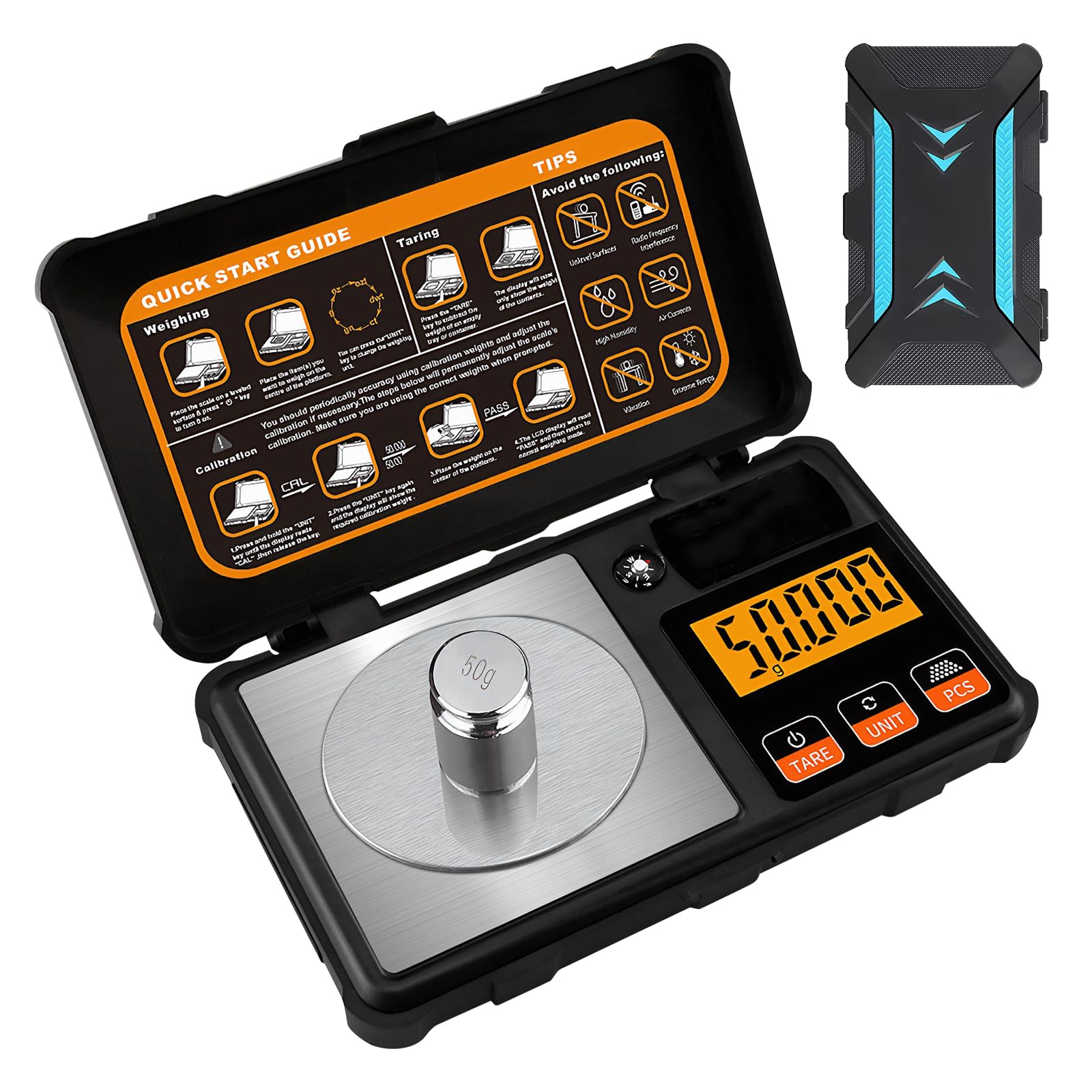 50g/0.001g Digital Scales Pocket Precision Scale for Jewelry & Powder