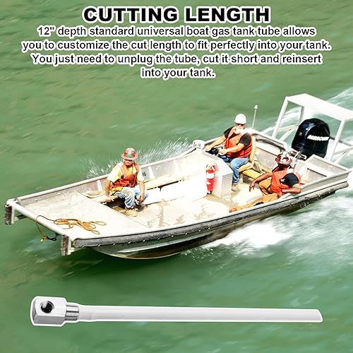 Miniatura 6 de 7-0948 Tubo de recogida del tanque de combustible Tubo de tanque de gas universal estándar de profundidad de 12 pulgadas, tubo de combustible rígido