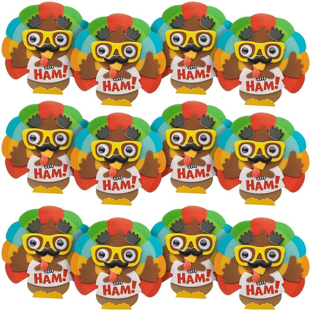 Fun Express 4" x 3 3/4" Thanksgiving Turkey in Disguise Magnet Craft Kit – Makes 12
