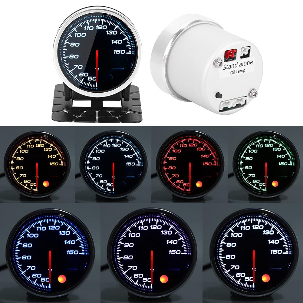 Medidor de temperatura del aceite Medidor automático universal de 2 pulgadas Multifuncional con botón colorido 50 150 ℃ para todos los modelos de automóviles