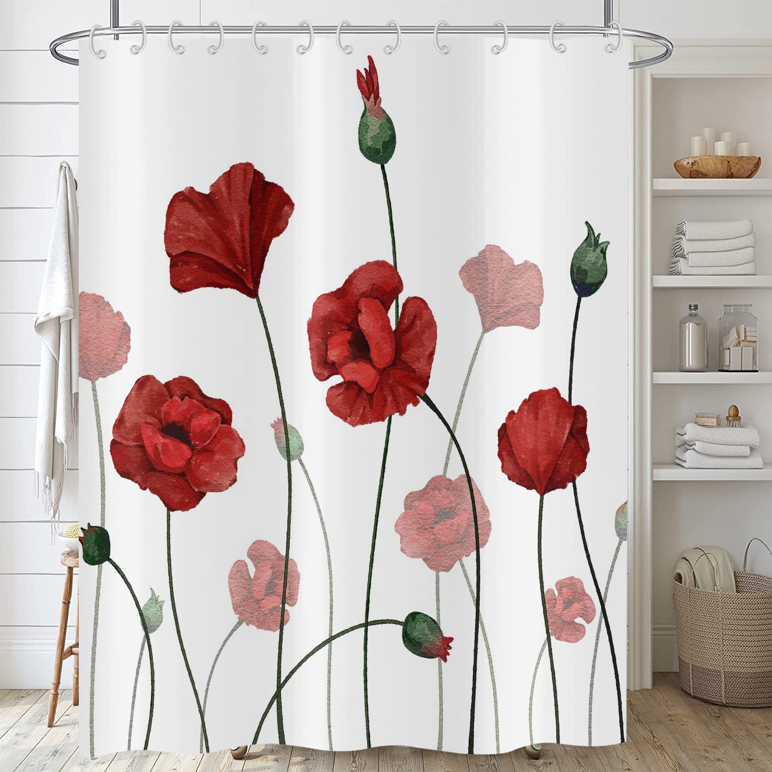ASDCXZ Shower Curtain Flower 180x200 cm - Image 4